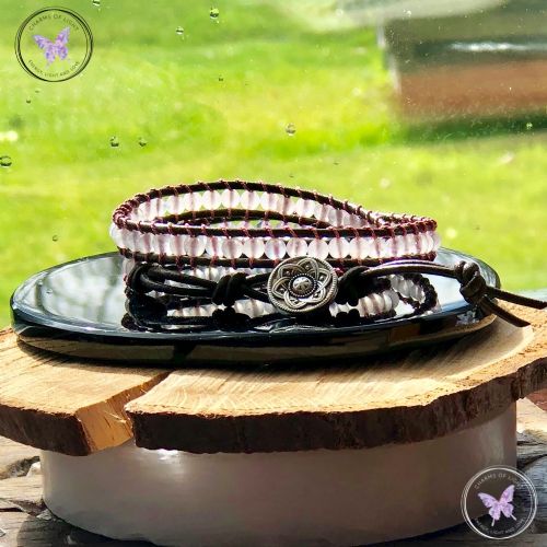 Rose Quartz 4mm Double Wrap Bracelet